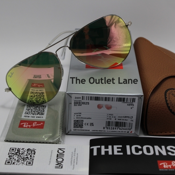 Model Display RayBan Aviator Pink Mirror RB3025 Reflective - Picture 14 of 16